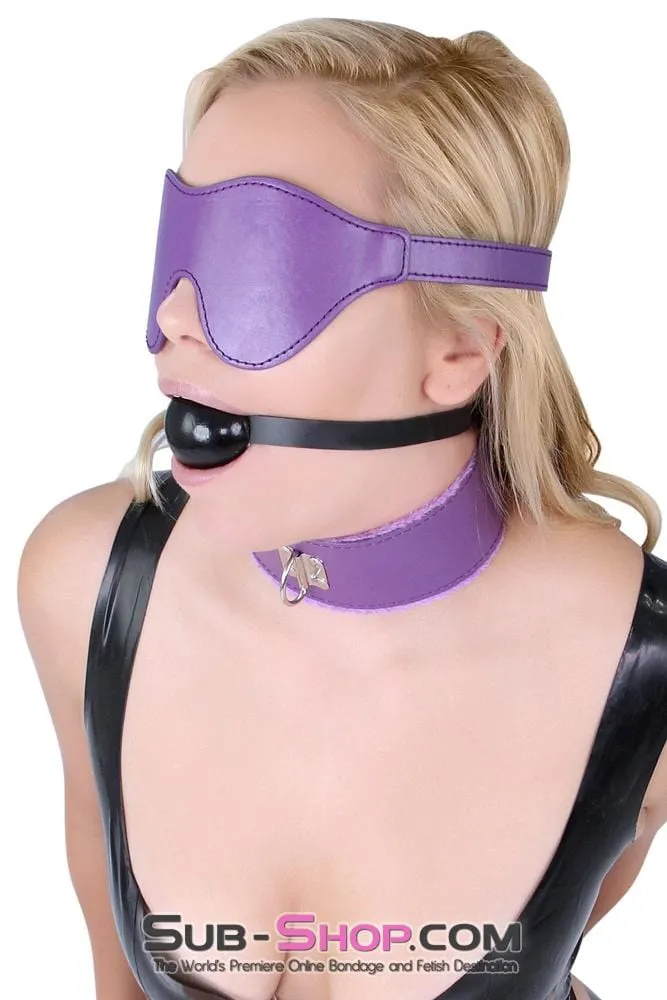 0540MQ      Sensual Submission Purple Fur Lined Collar with Matching Bondage Leash