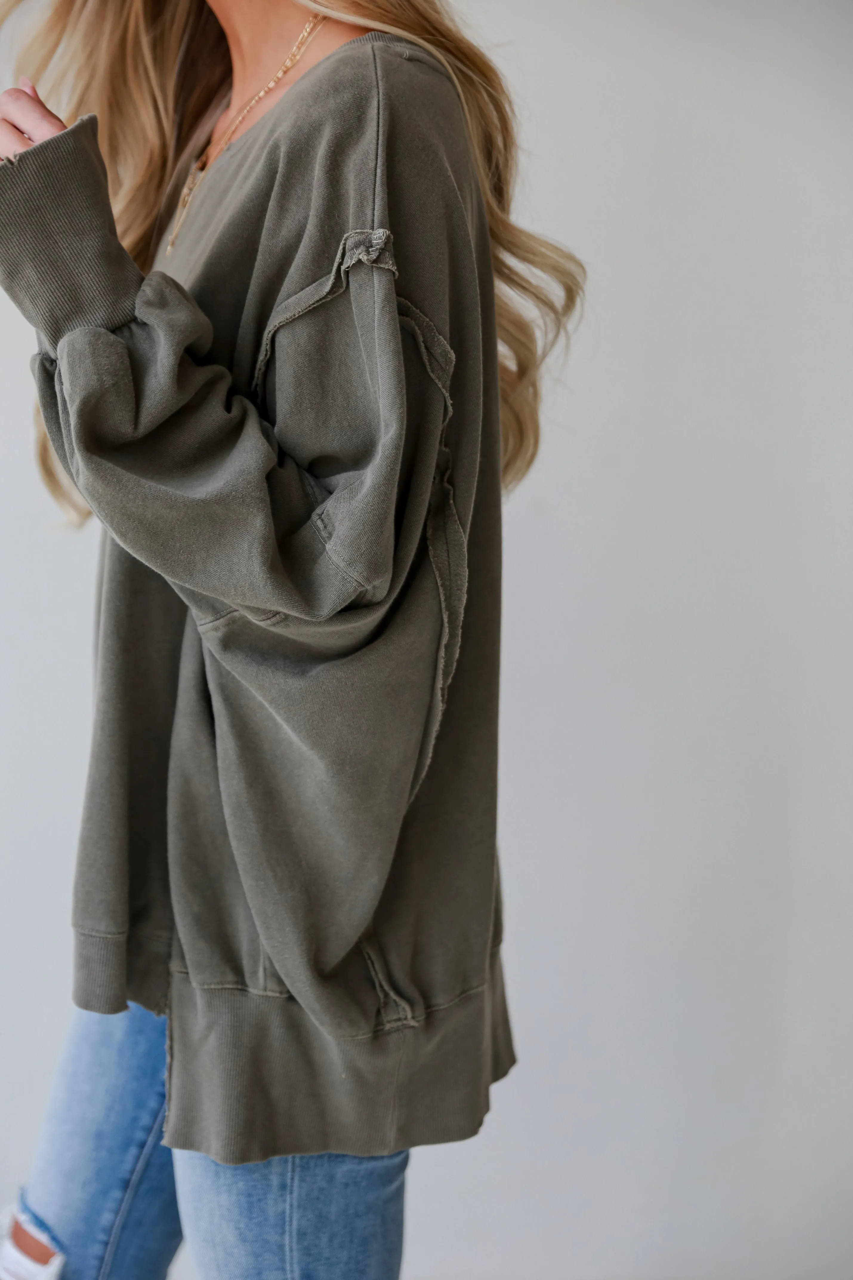 Abigail Mocha Oversized Pullover