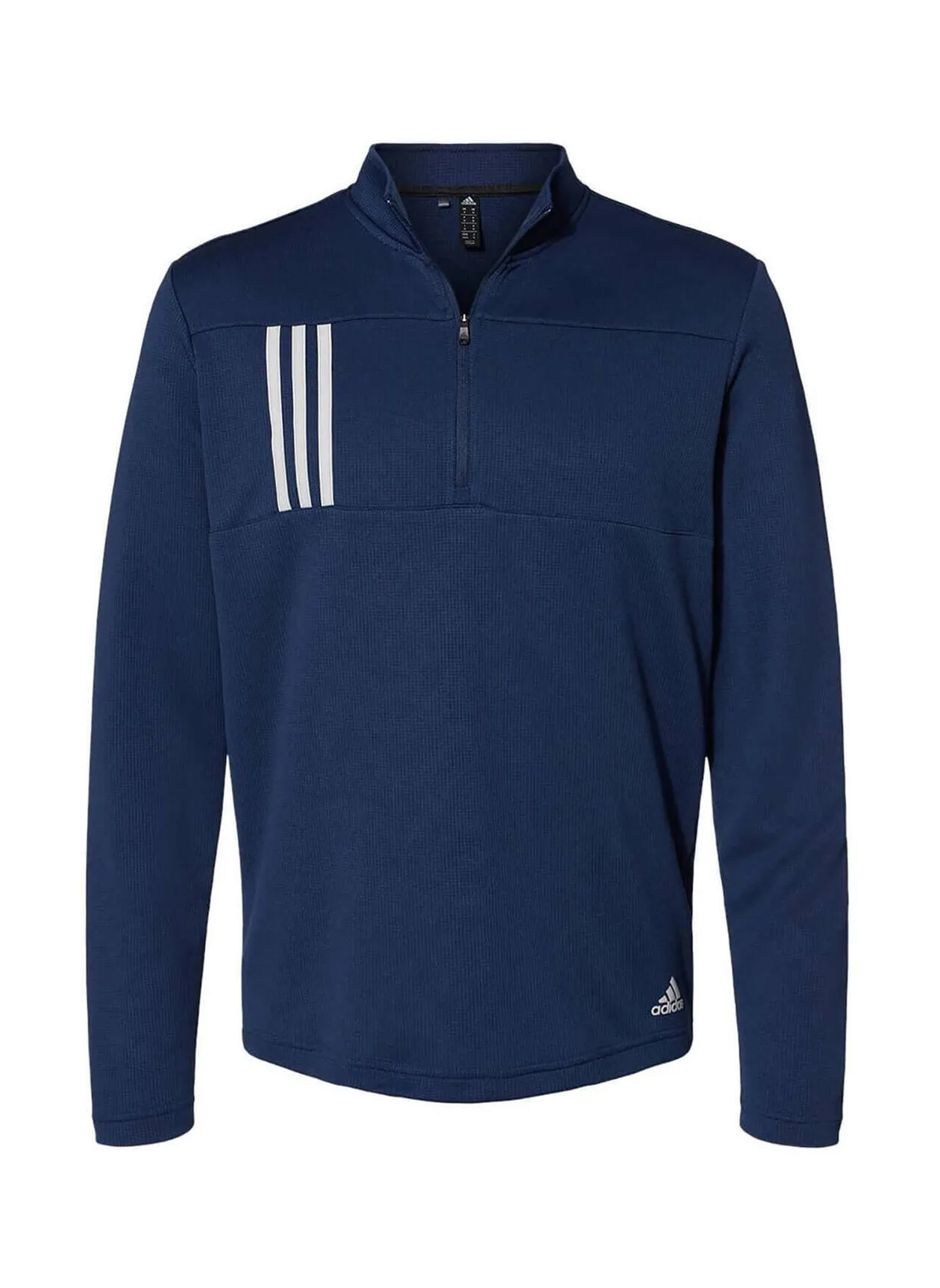 Adidas Adidas  3-Stripes Double Knit Quarter-Zip Pullover Team Navy Blue / Grey Men&#x27;s A482