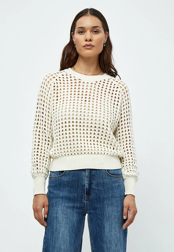 Alisa Long Sleeve Crop Pullover - Gardenia