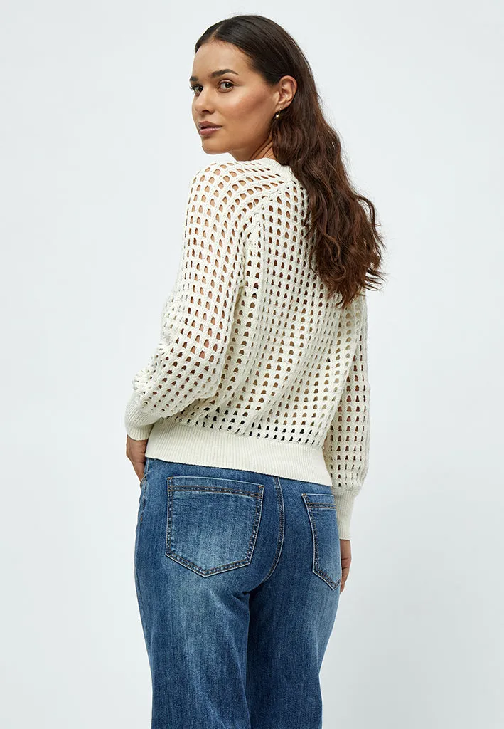 Alisa Long Sleeve Crop Pullover - Gardenia