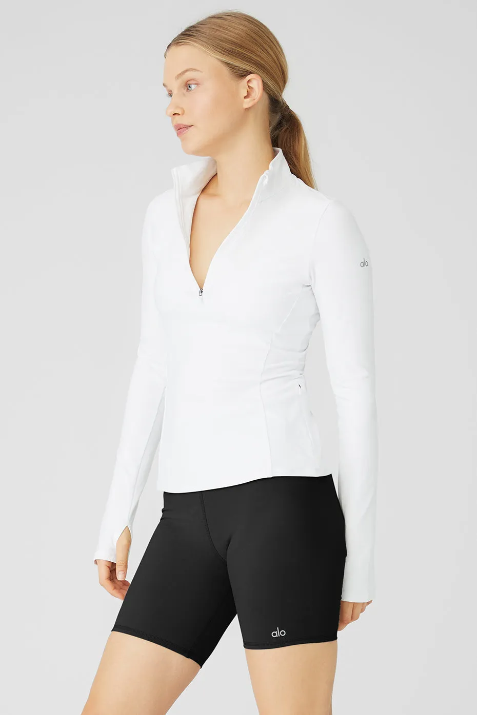 Alosoft 1/2 Zip Rapid Pullover - White