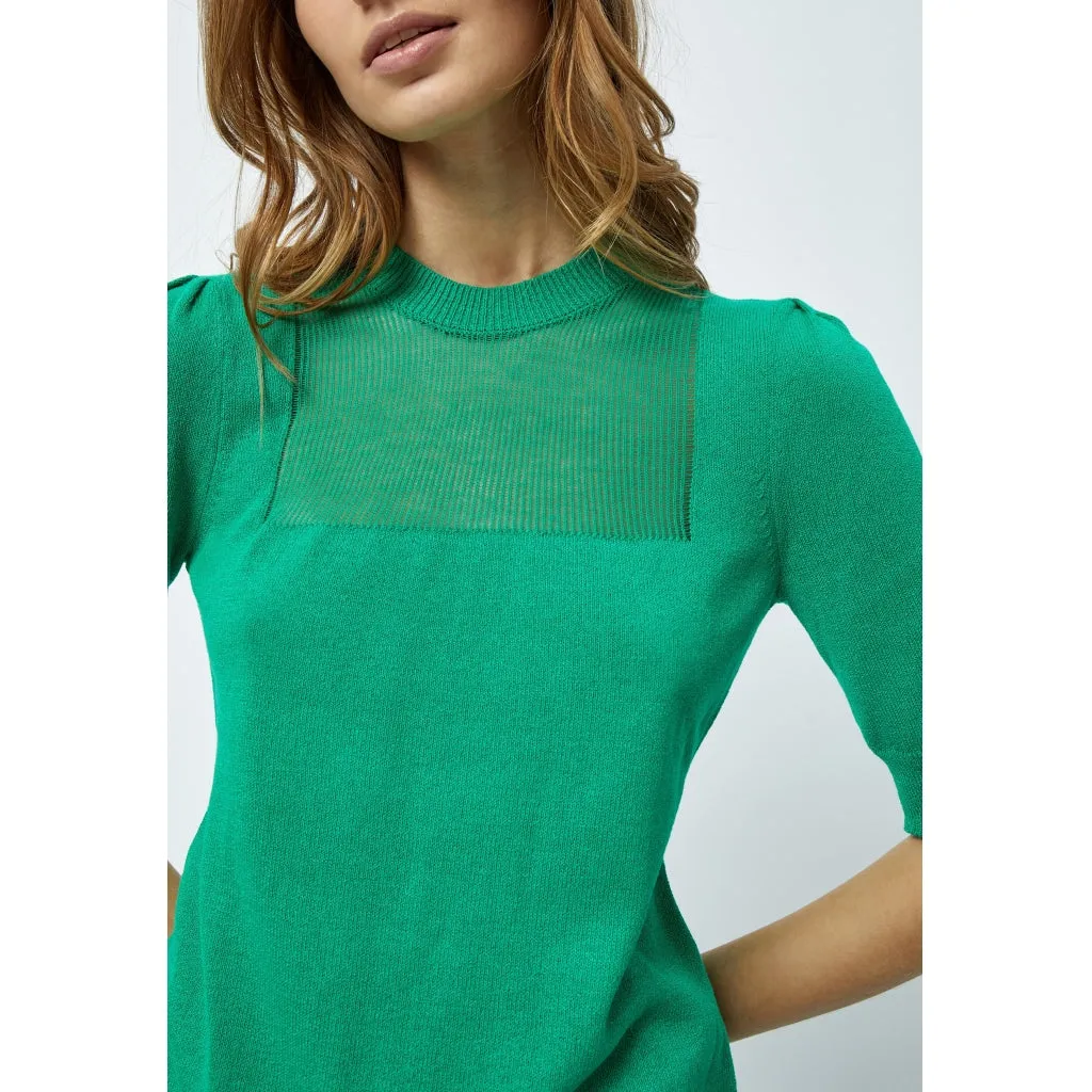 Amora 2/4 Sleeve Mockneck Pullover - Green Spruce