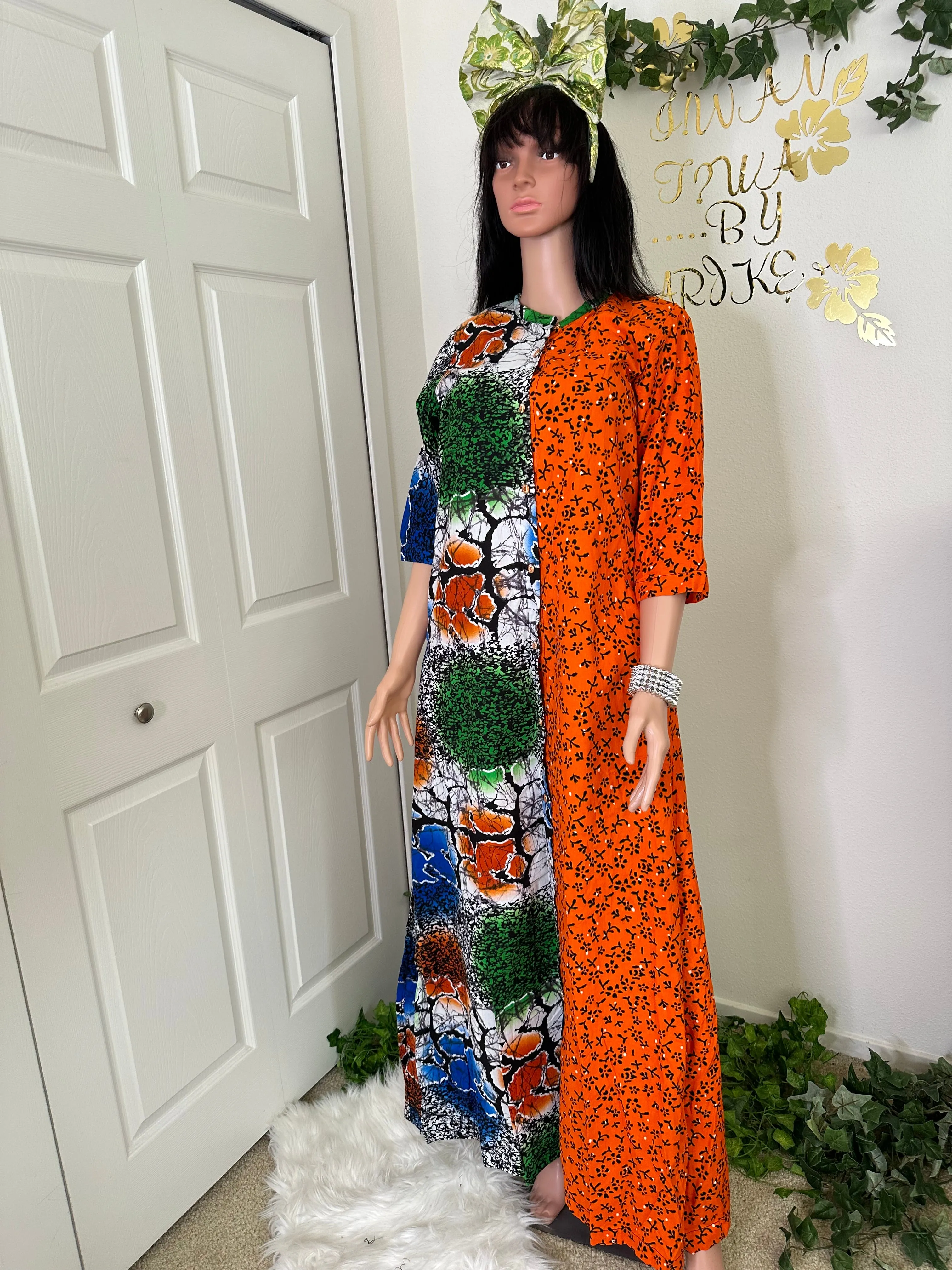 Ankara long Kaftan dress