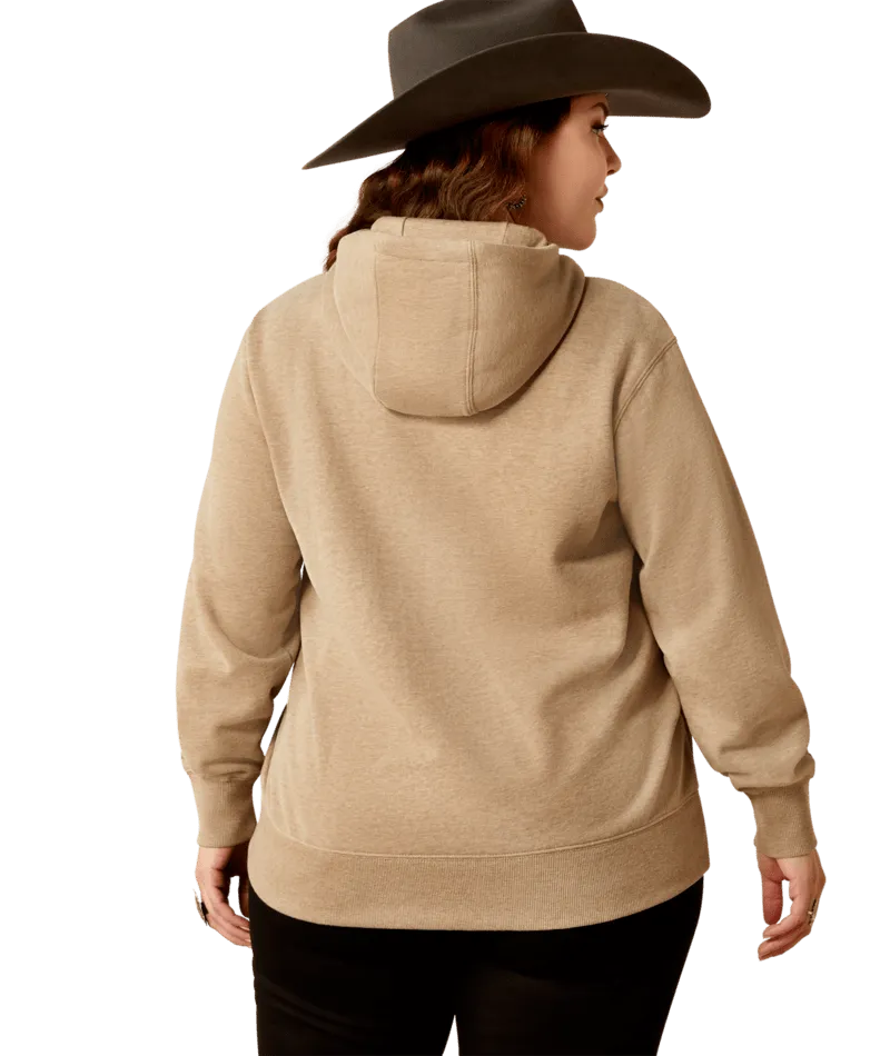 Ariat Women's Dark Oatmeal Heather Bronco Stitch Hoodie