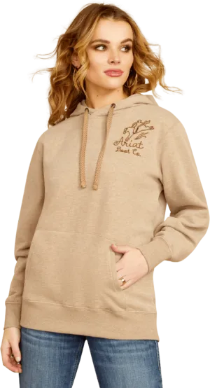 Ariat Women's Dark Oatmeal Heather Bronco Stitch Hoodie