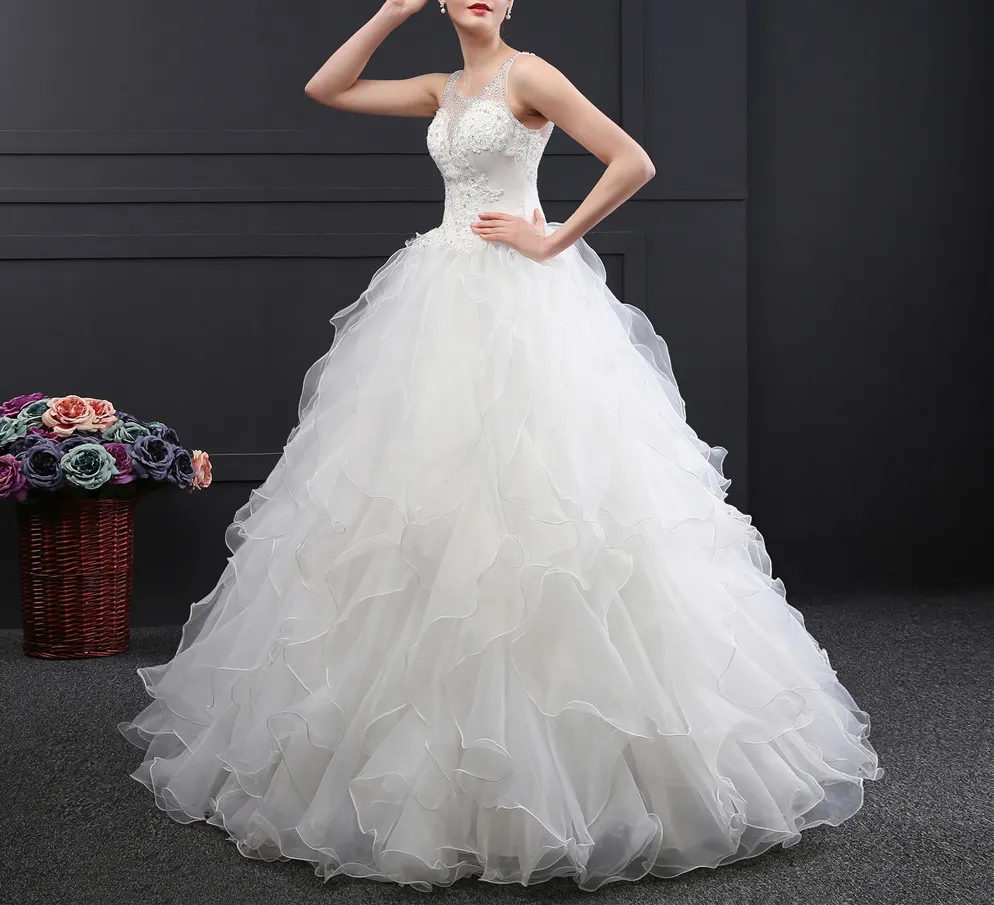 Ball Gown Wedding Dress with Corset Lace Up Back at Bling Brides Bouquet