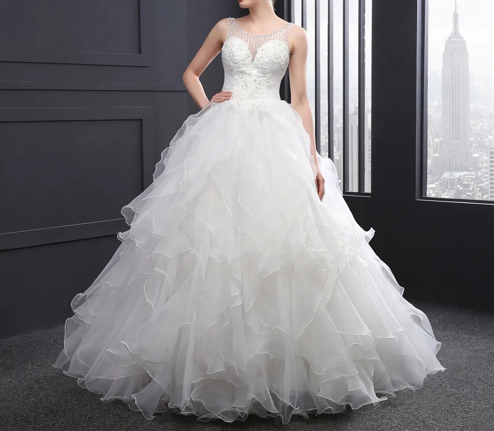 Ball Gown Wedding Dress with Corset Lace Up Back at Bling Brides Bouquet