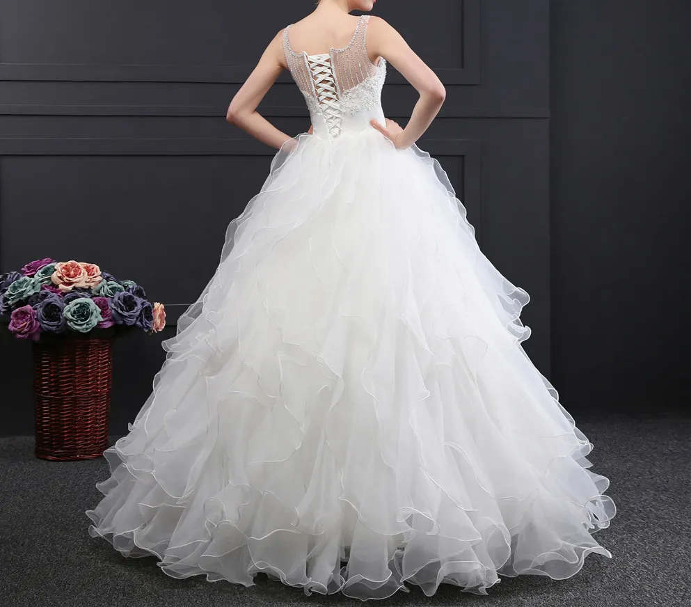 Ball Gown Wedding Dress with Corset Lace Up Back at Bling Brides Bouquet