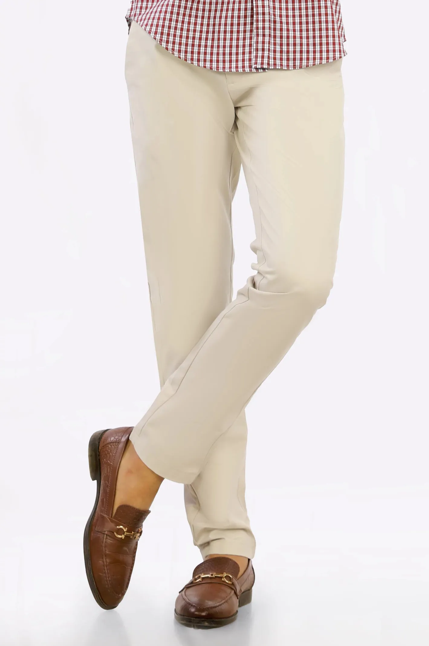 Beige Smart Fit Cotton Chino