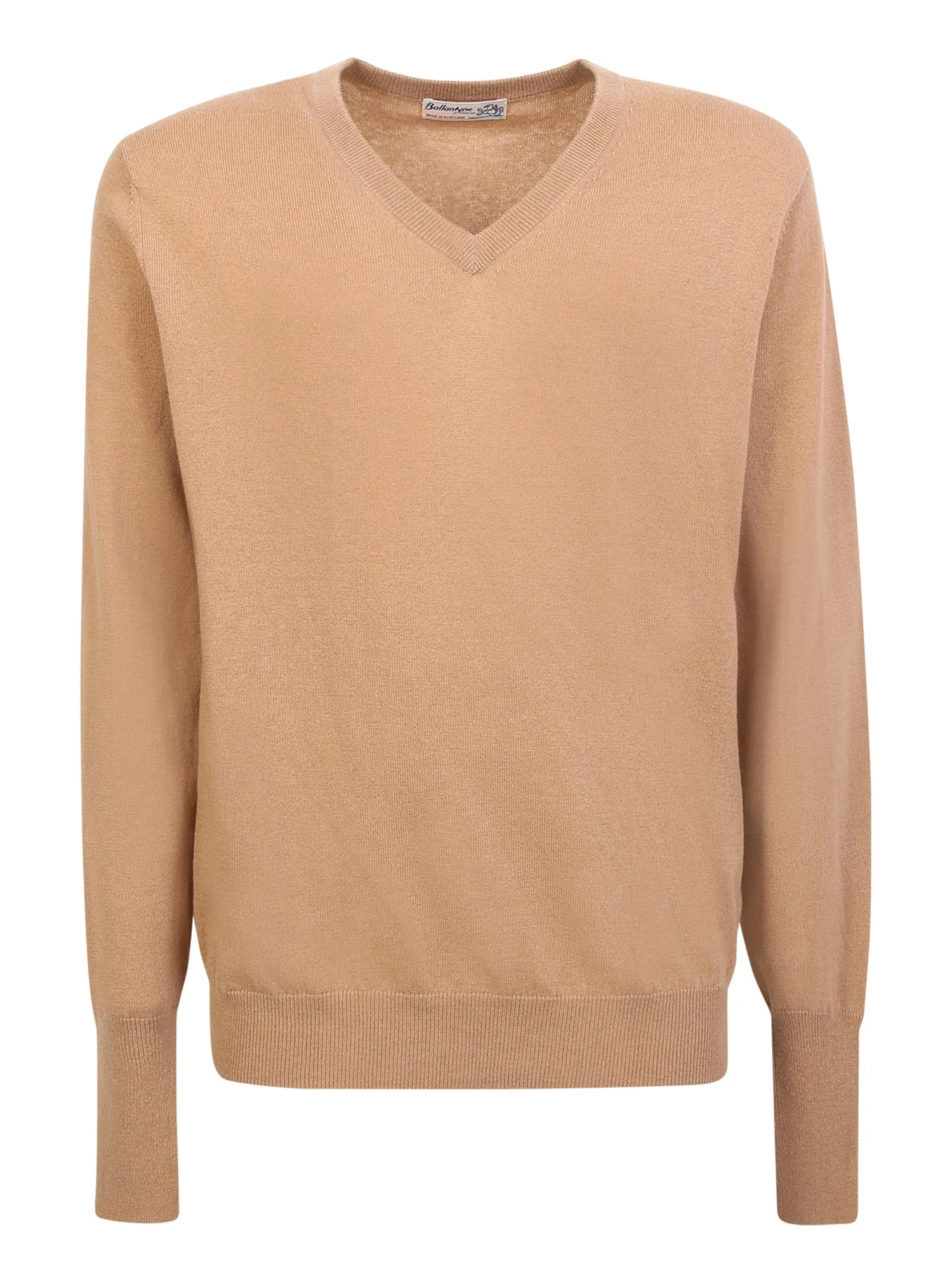 Beige V-neck pullover