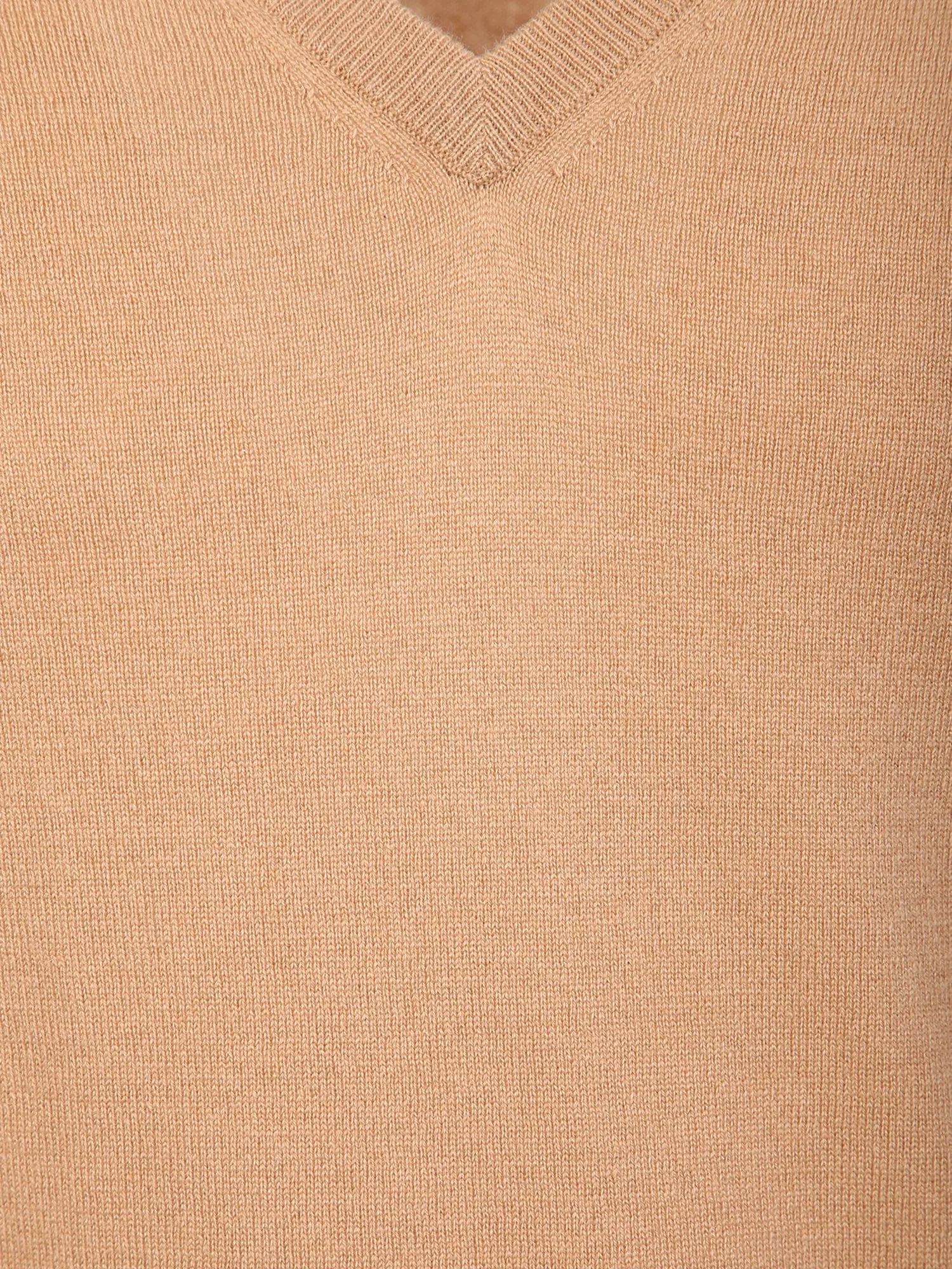 Beige V-neck pullover