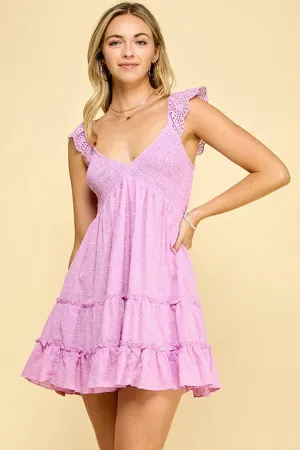 Berry Eyelet Dress