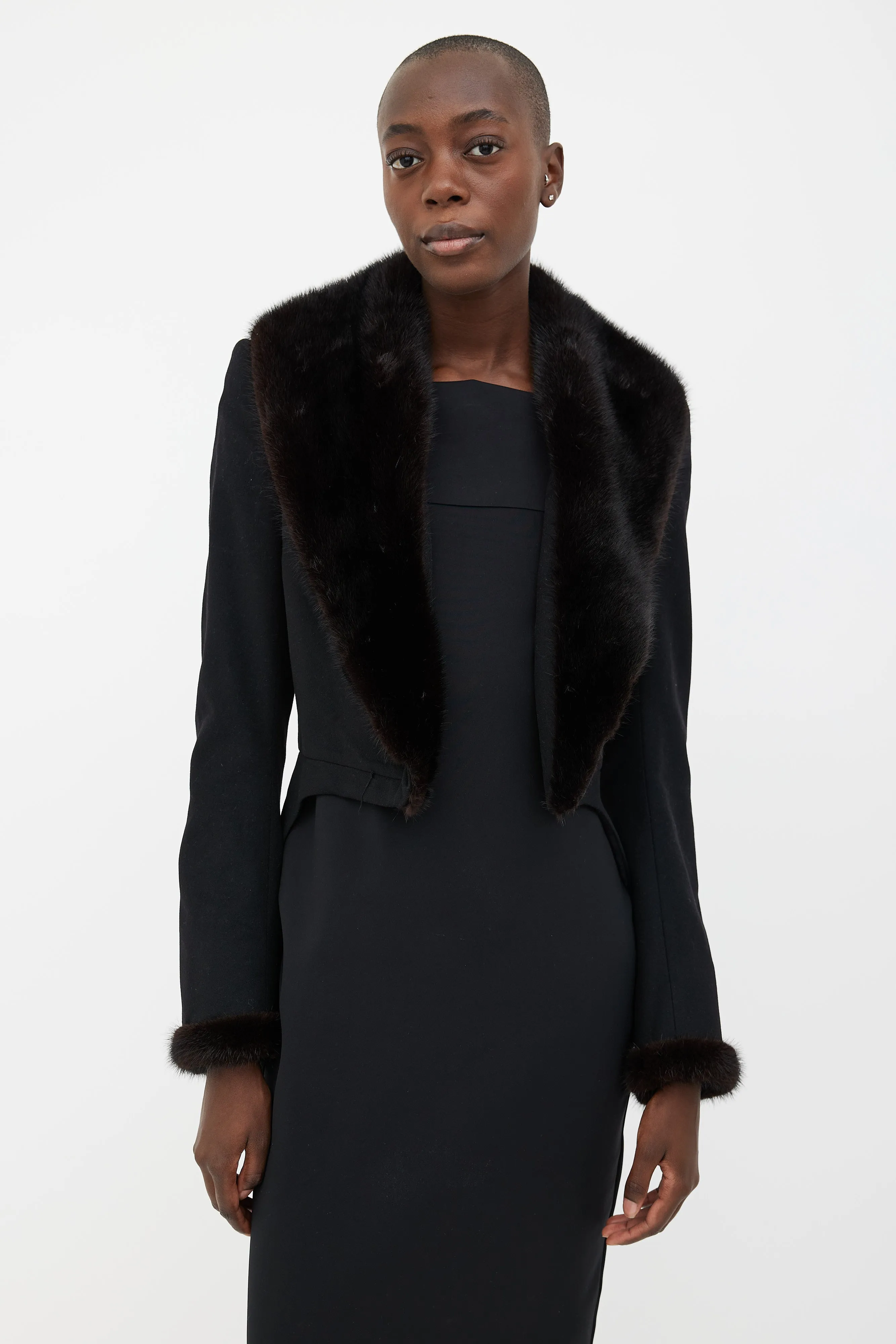 Black Fur Collar Tail Coat