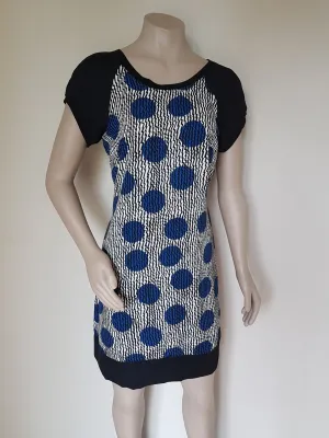 Blue & Black Spot Dress