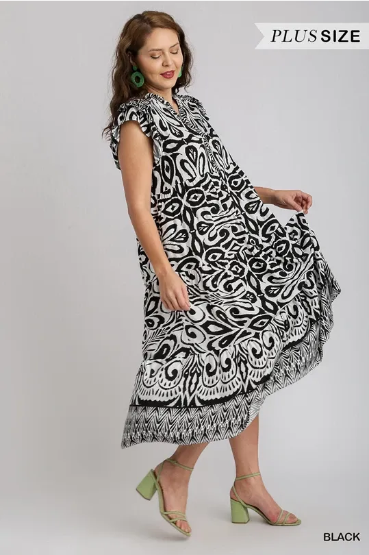 Boarder Print Midi Dress