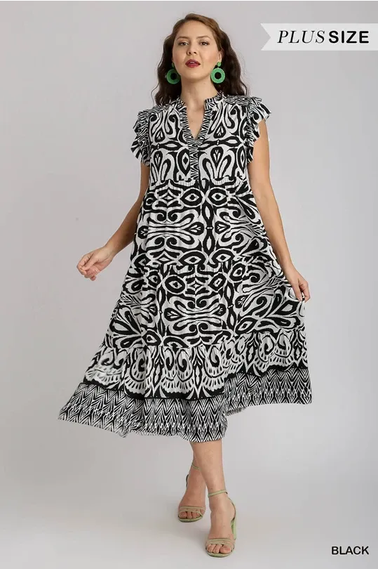 Boarder Print Midi Dress