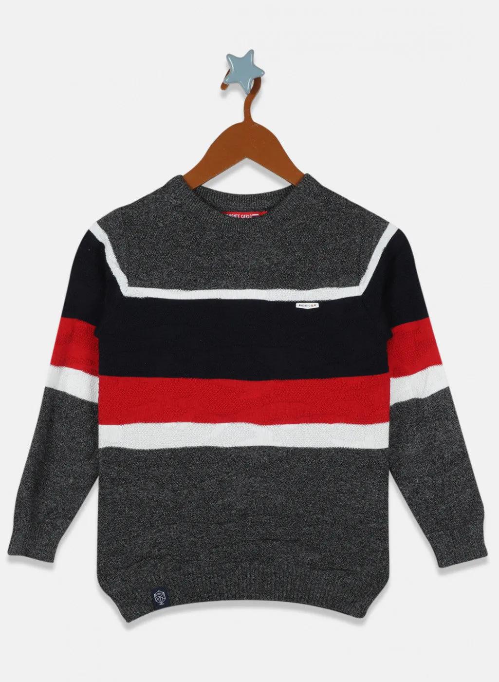 Boys Black Stripe Pullover