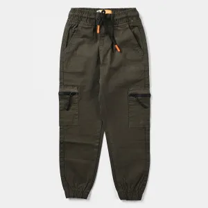 Boys Cotton Pant Cargo-C.Olive