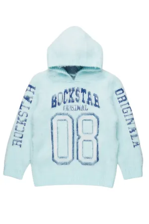 Boys Fields Light Blue Graphic Mohair Hoodie