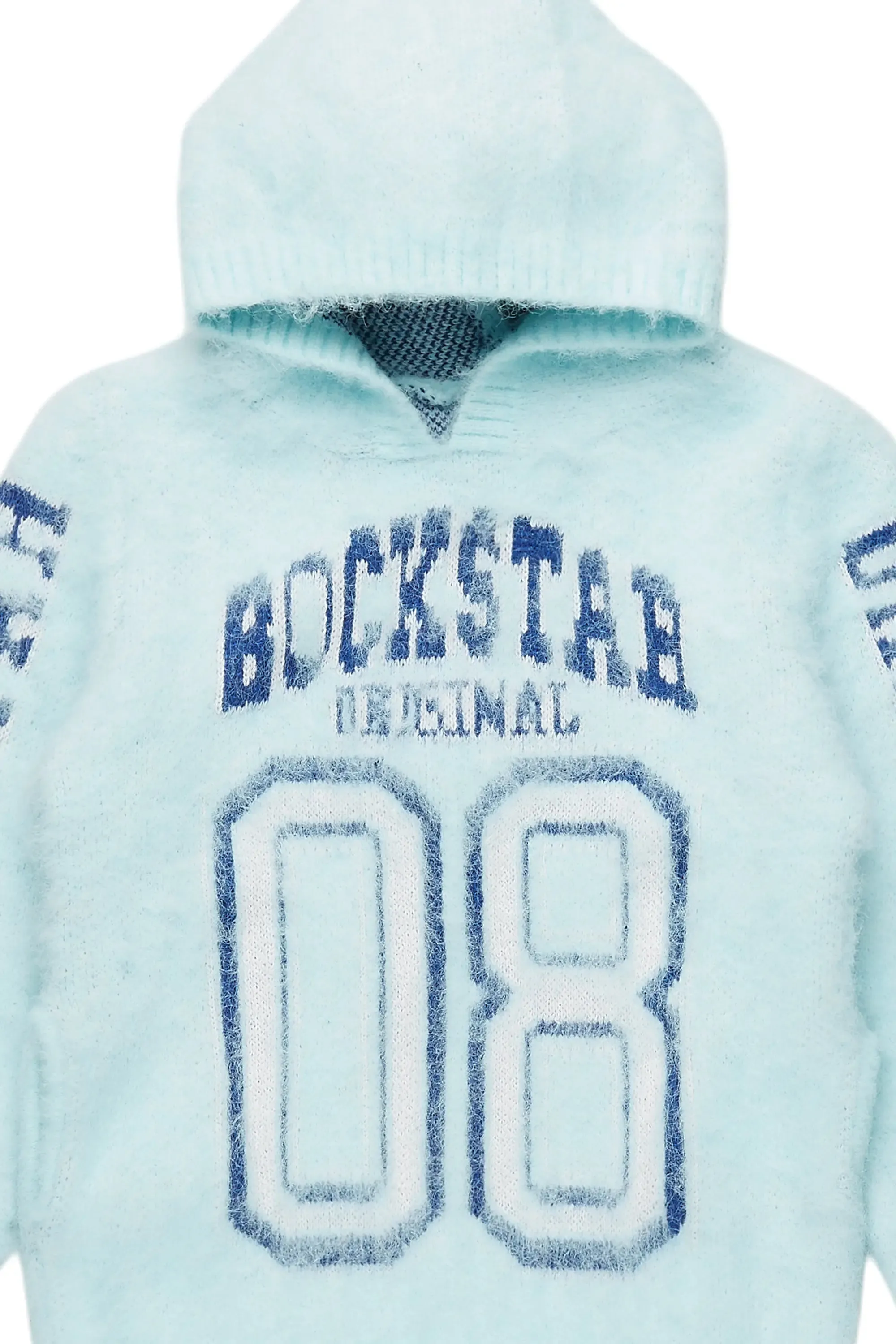 Boys Fields Light Blue Graphic Mohair Hoodie