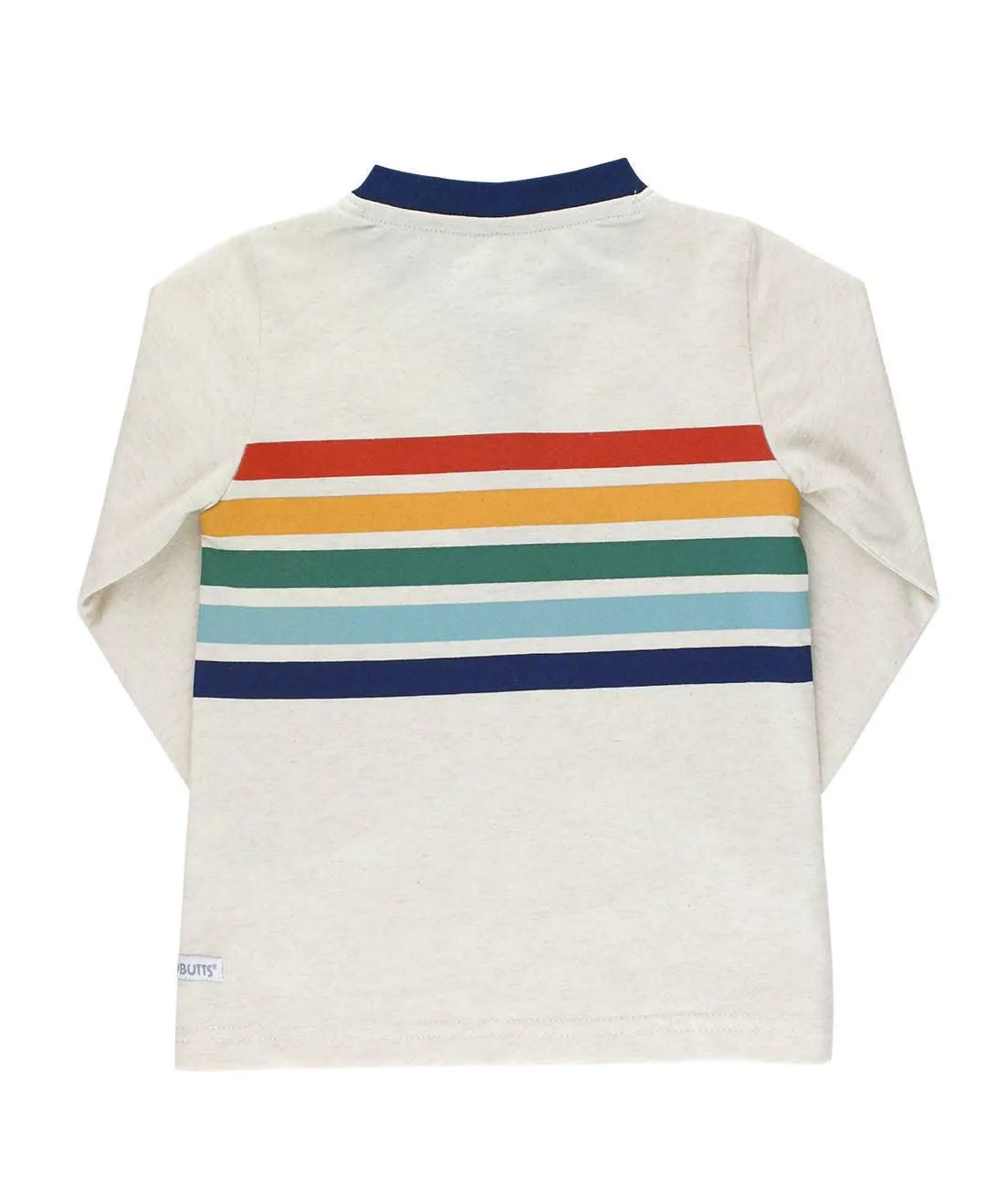 Boys Heather Oatmeal Knit Long Sleeve Henley Tee