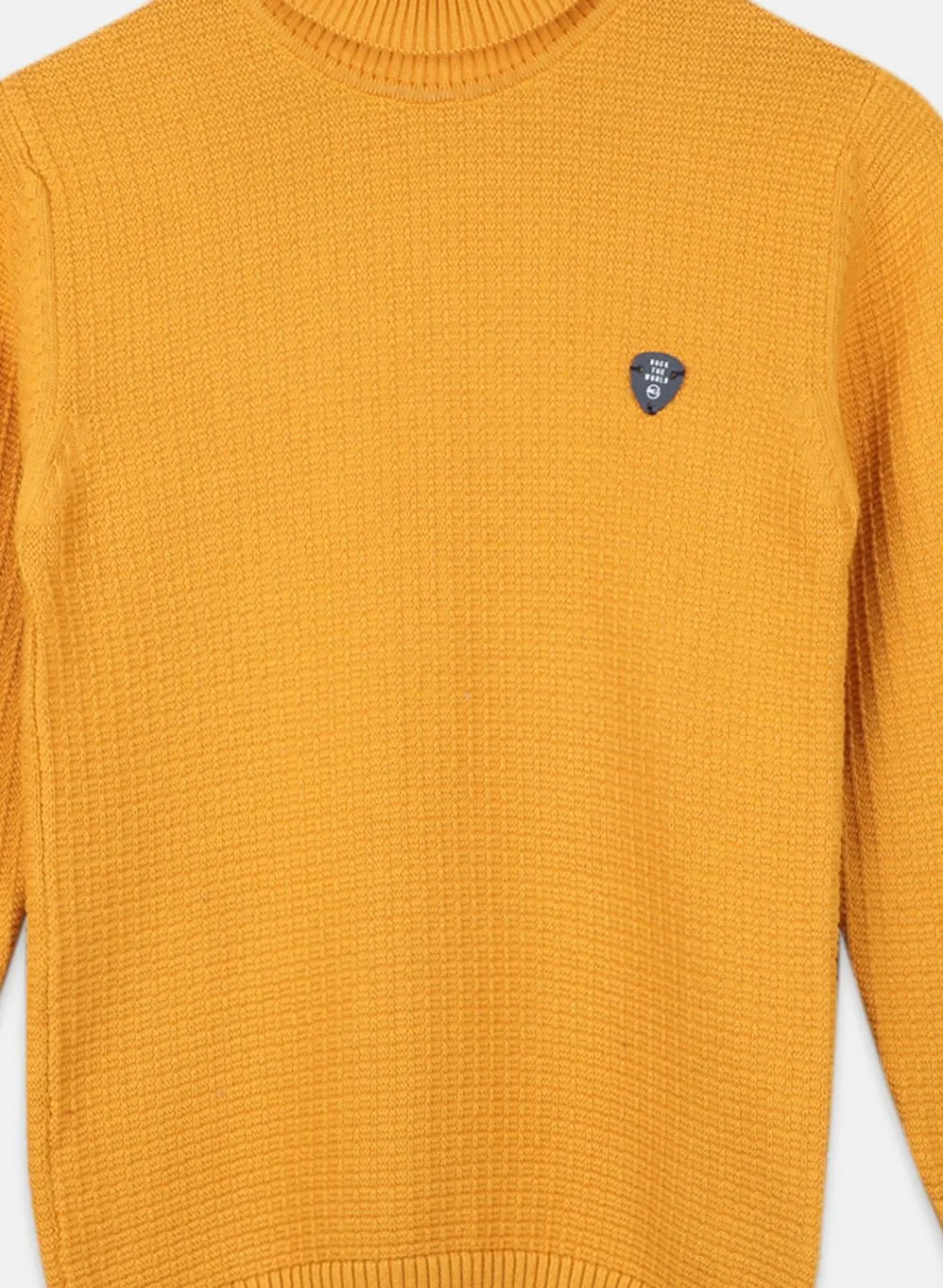 Boys Mustard Printed Pullover