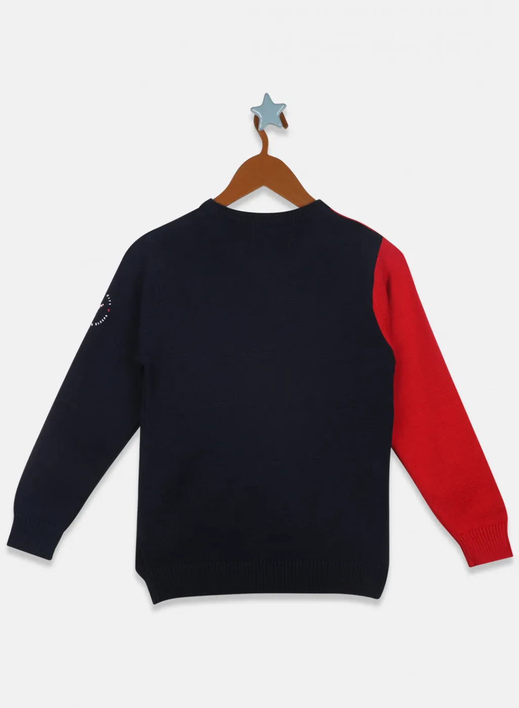 Boys Navy Blue Plain Pullover