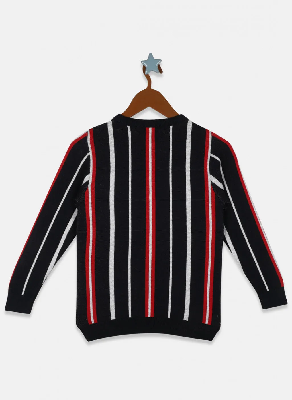 Boys Navy Blue Stripe Pullover