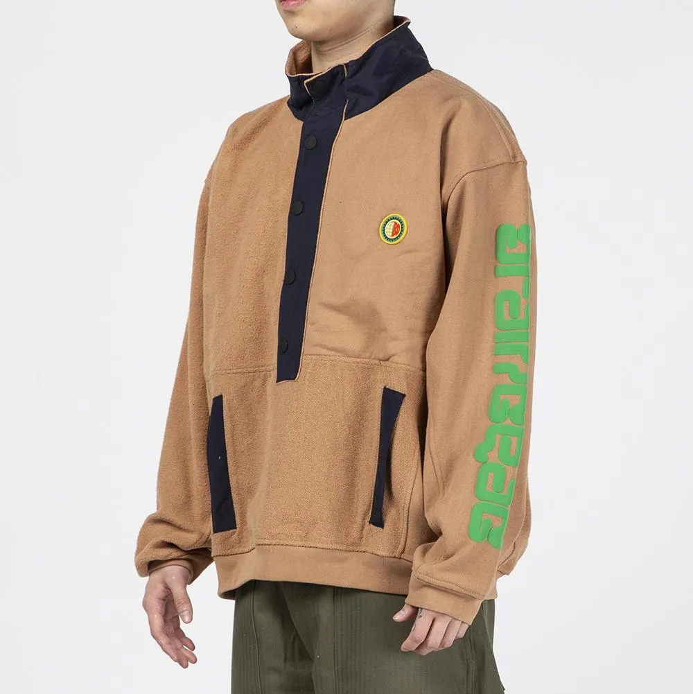 Brain Dead Global Works Snap Mock Neck Pullover / Brown