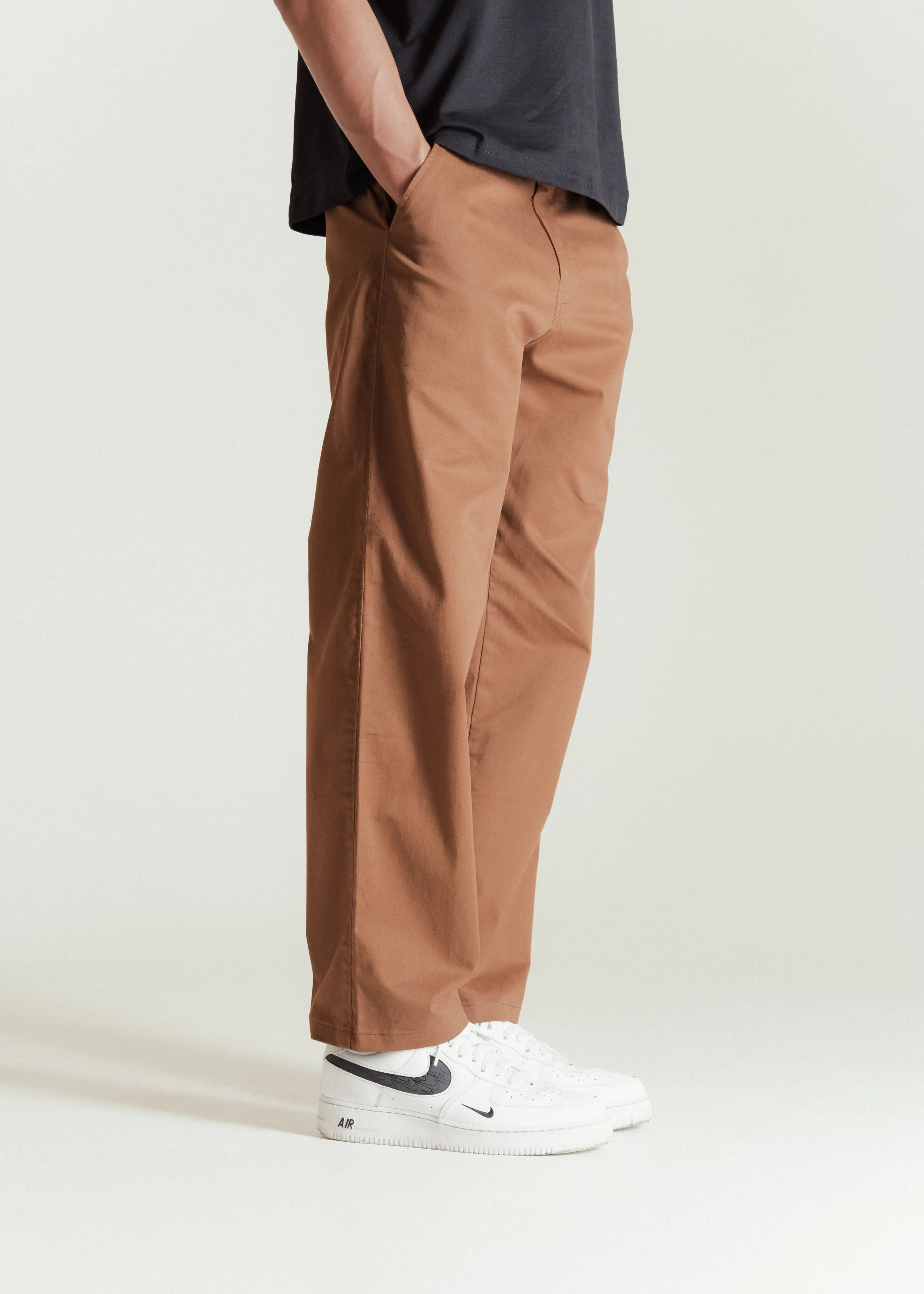 Brick Brown — Relaxed Chinos