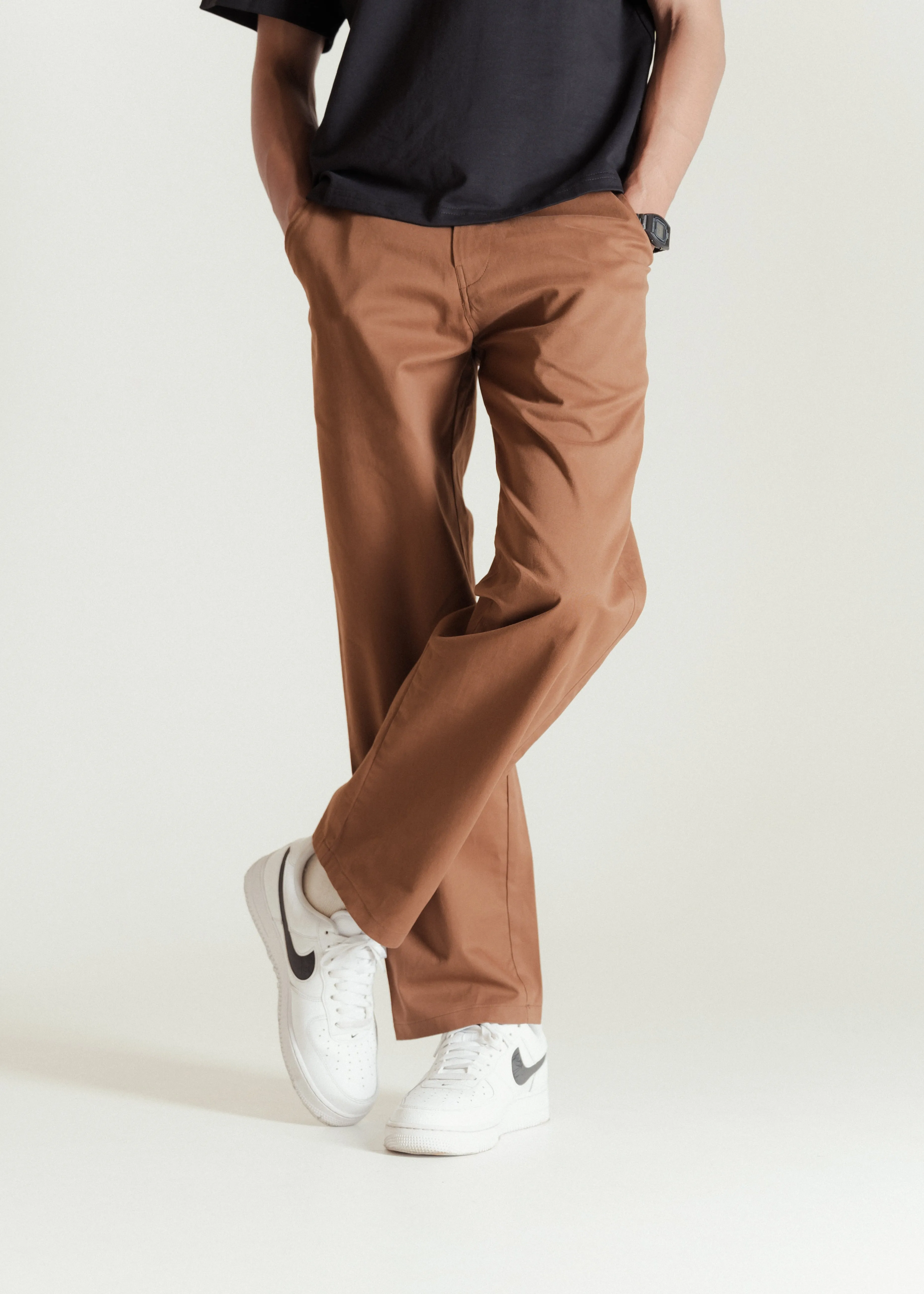 Brick Brown — Relaxed Chinos