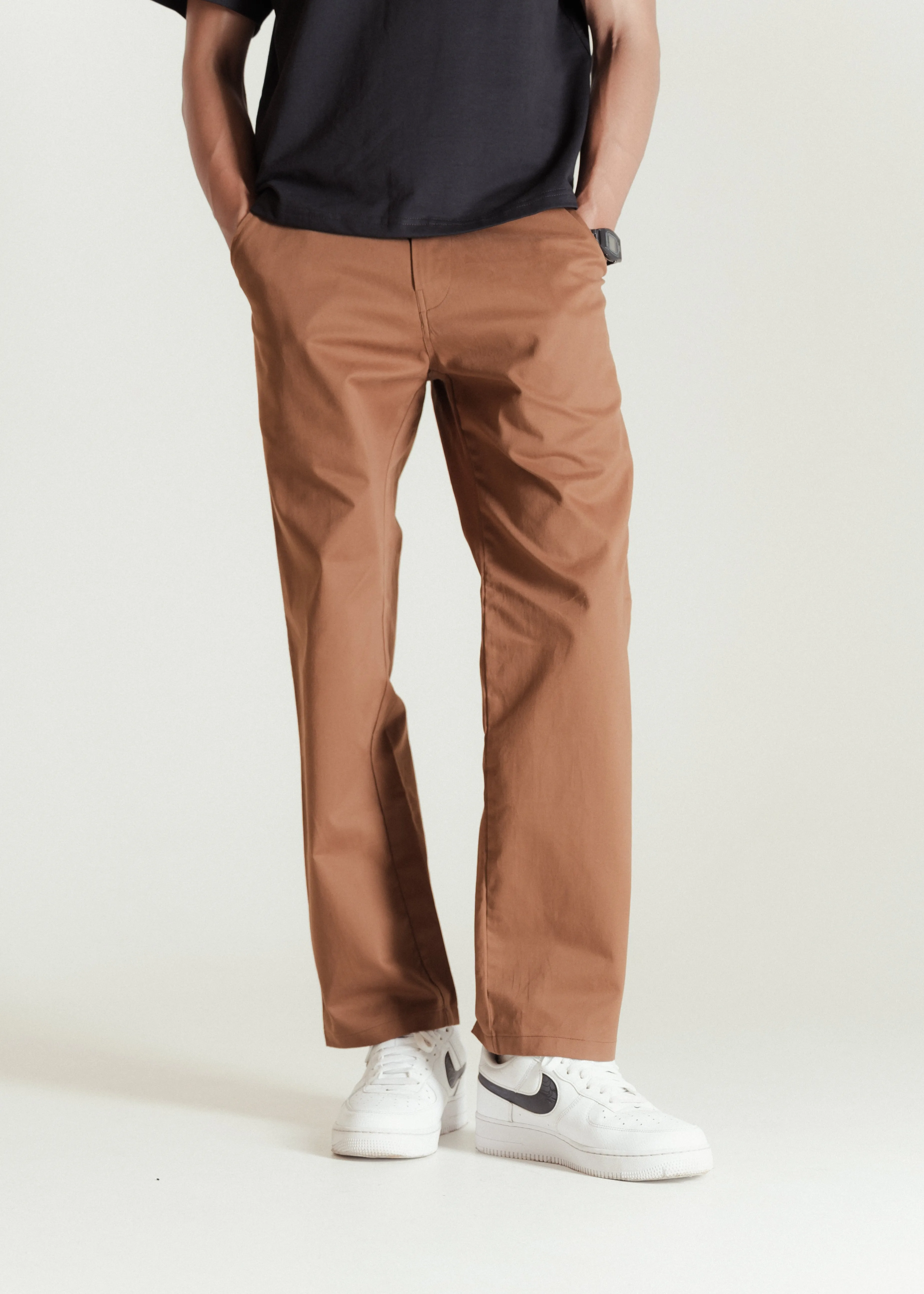 Brick Brown — Relaxed Chinos