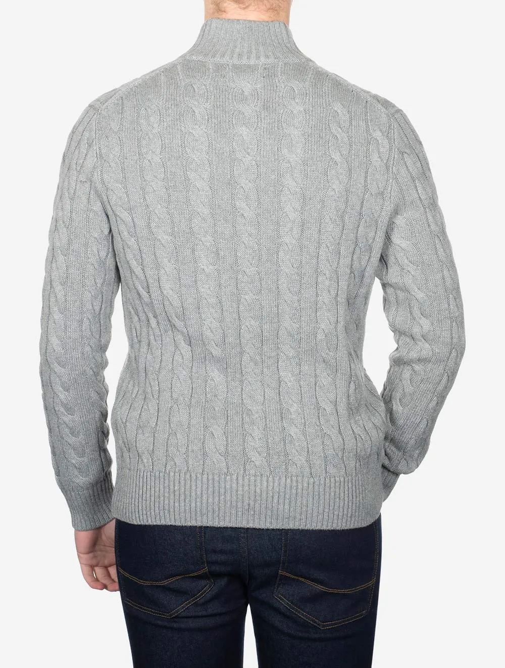 Cable Half Zip Pullover Andover Heather