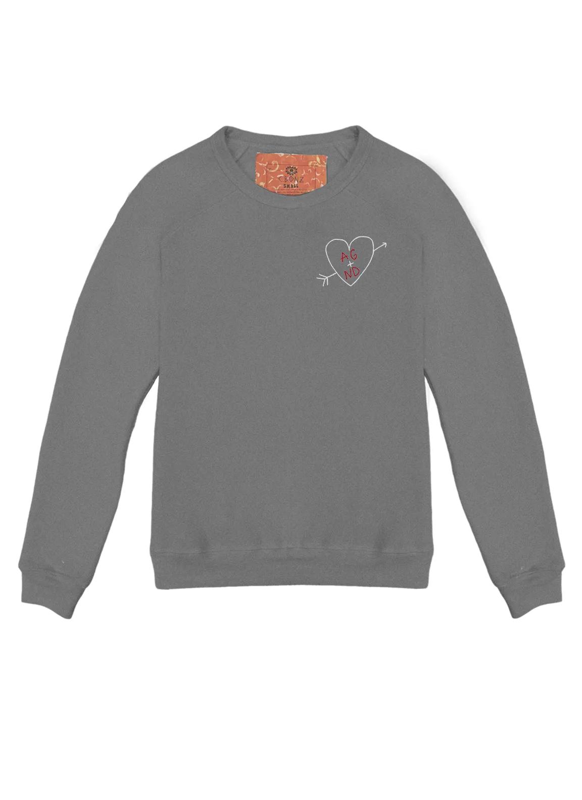 Carved Heart Customized Initials Women's Classic Crew Pullover