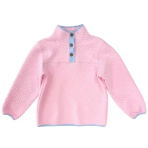 Classic Quilted Pullover - Pink   Blue