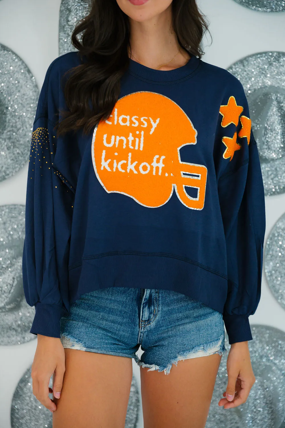 CLASSY UNTIL KICKOFF HELMET STAR PULLOVERS