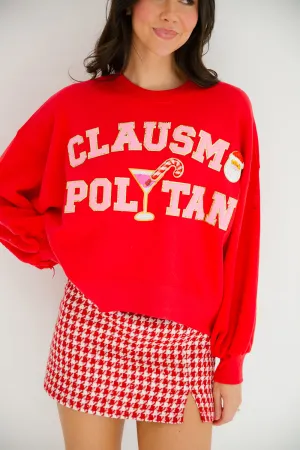 CLAUSMOPOLITAN RED PULLOVER