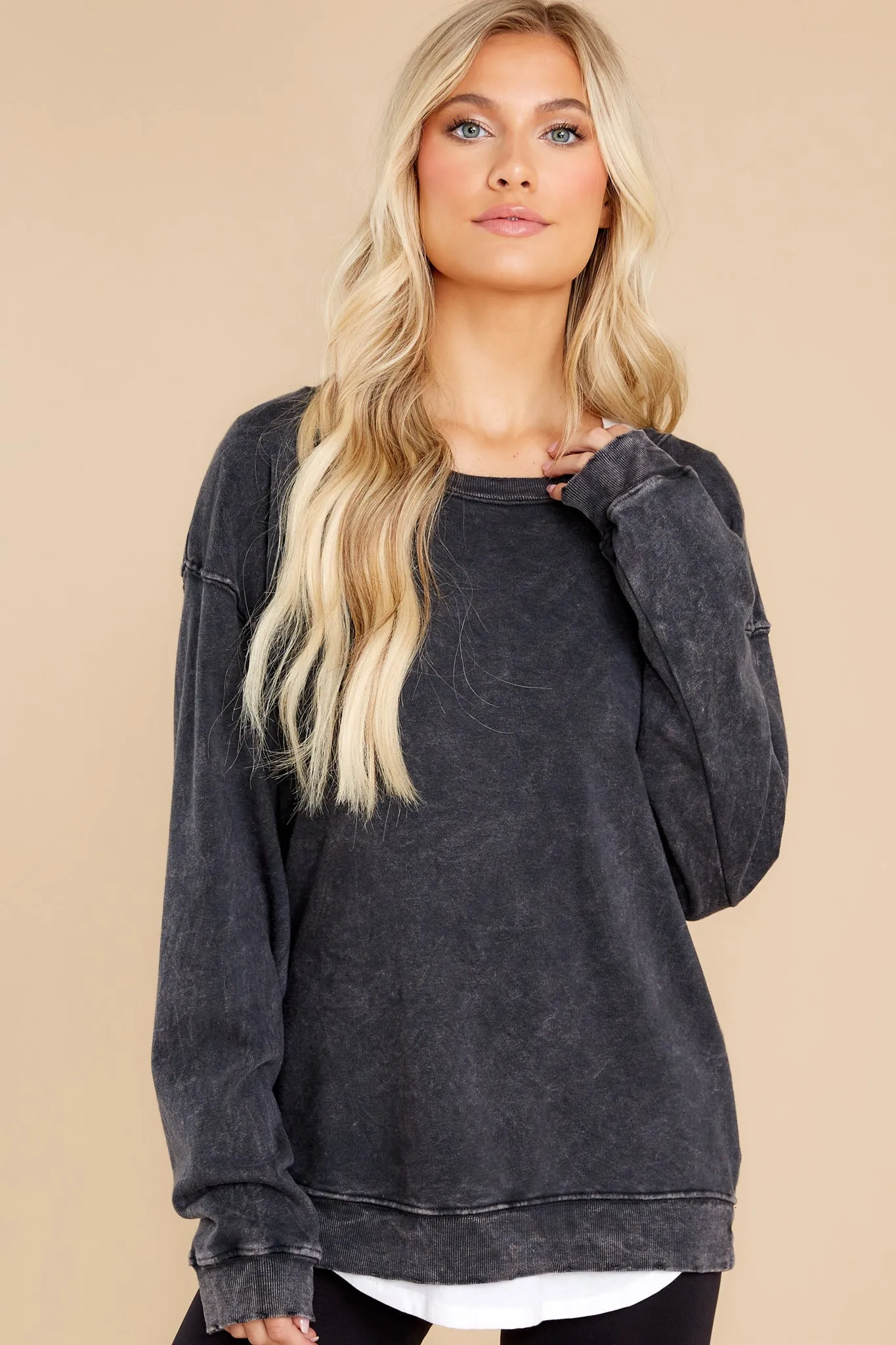 Closer To You Charcoal Pullover