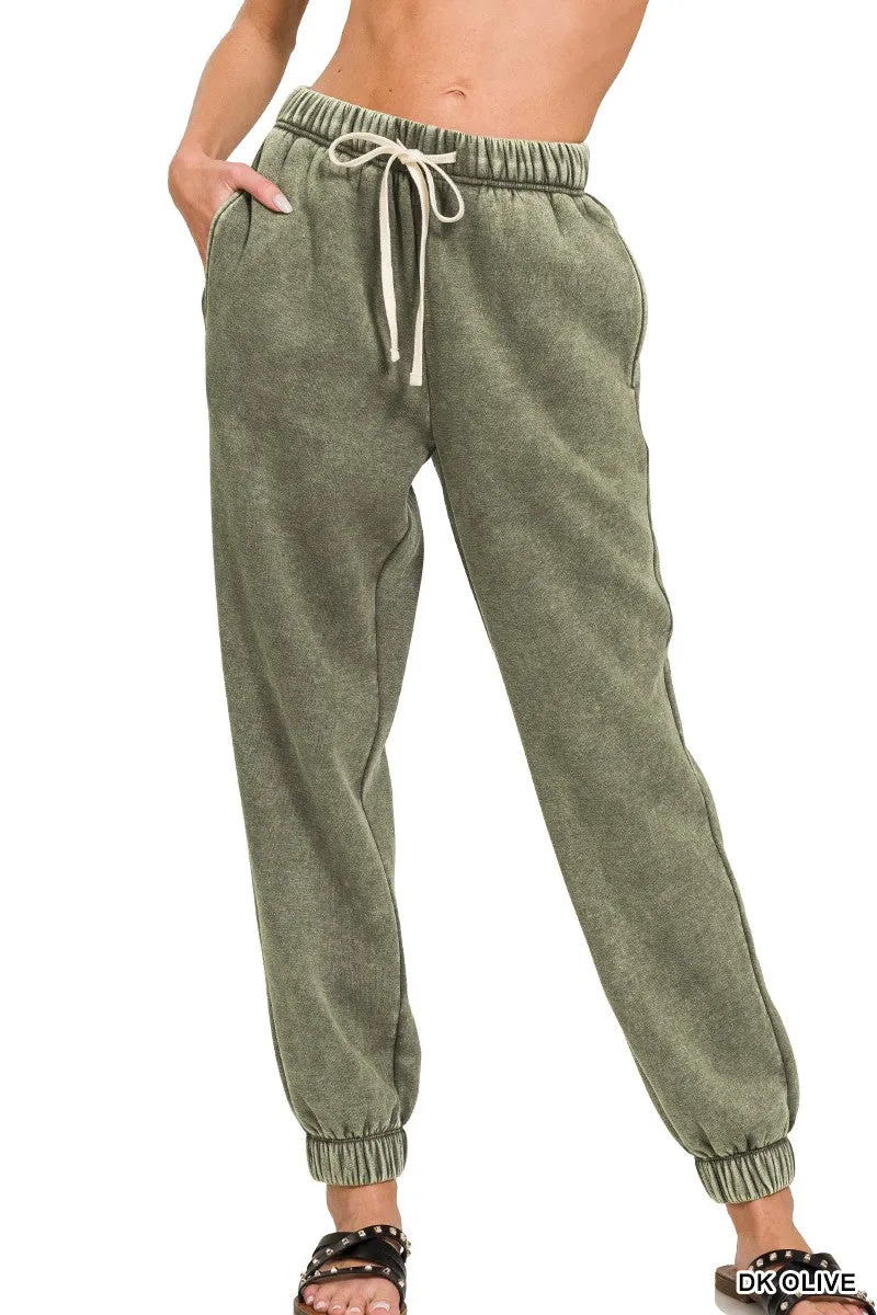 Crisp Morning Fleece Joggers | ZENANA*