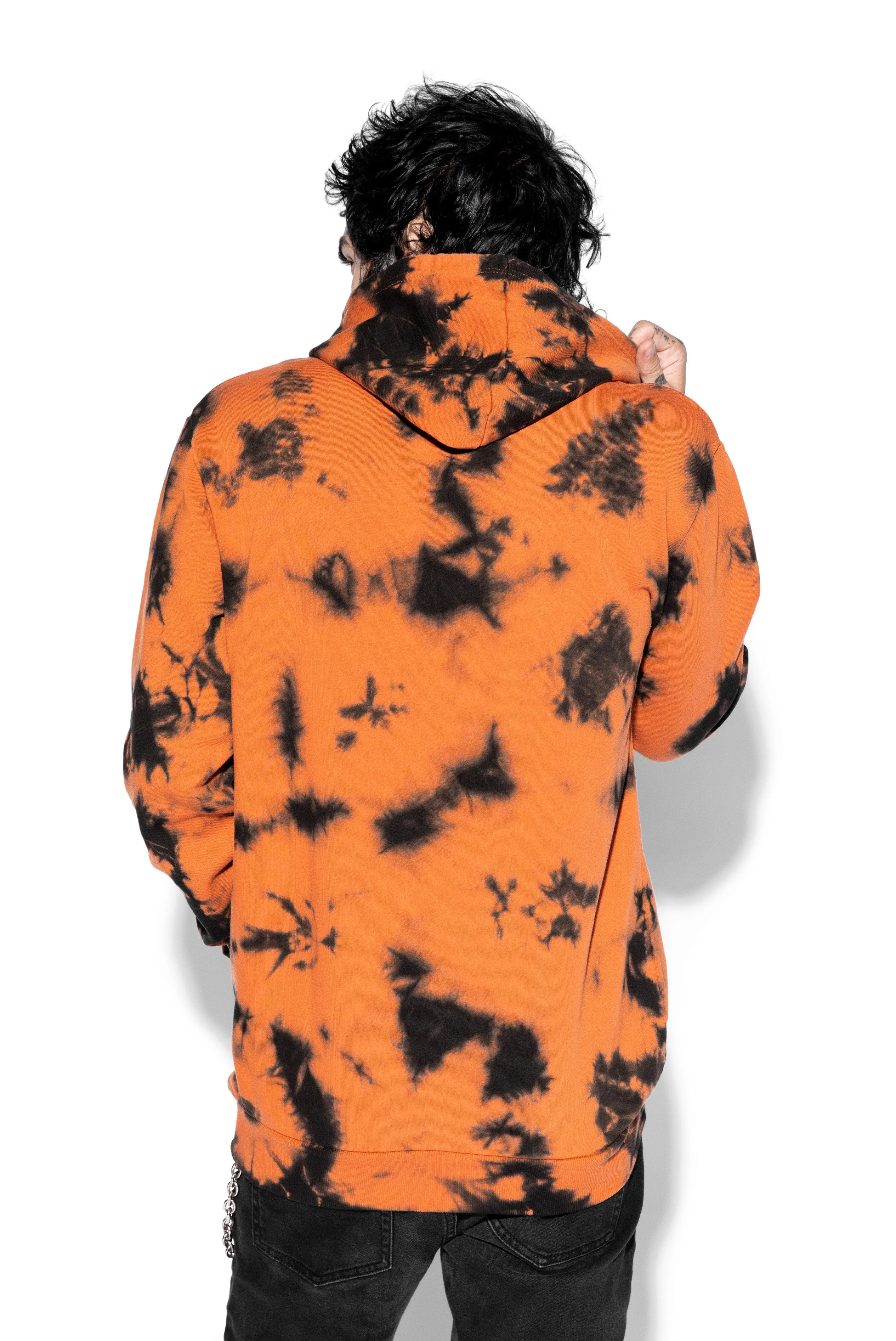 Cute & Spooky  - Orange Lightning Dye Pullover