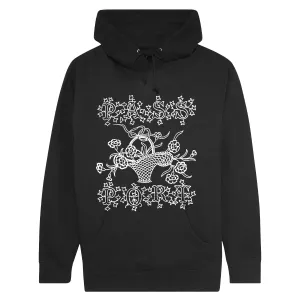 Edible Flowers Pullover Hood, Black