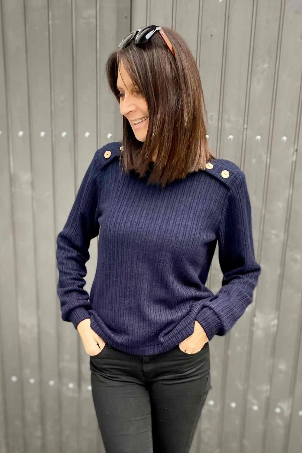 Elisa - Pullover mit Knopfleiste