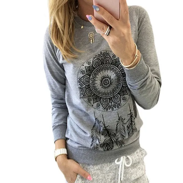 Festive print pullover sweater top