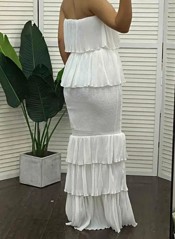 FLYTONN-Sexy spring and summer dresses, party dresses, graduation gifts,Flirtatious Ruffle Tiered Dress