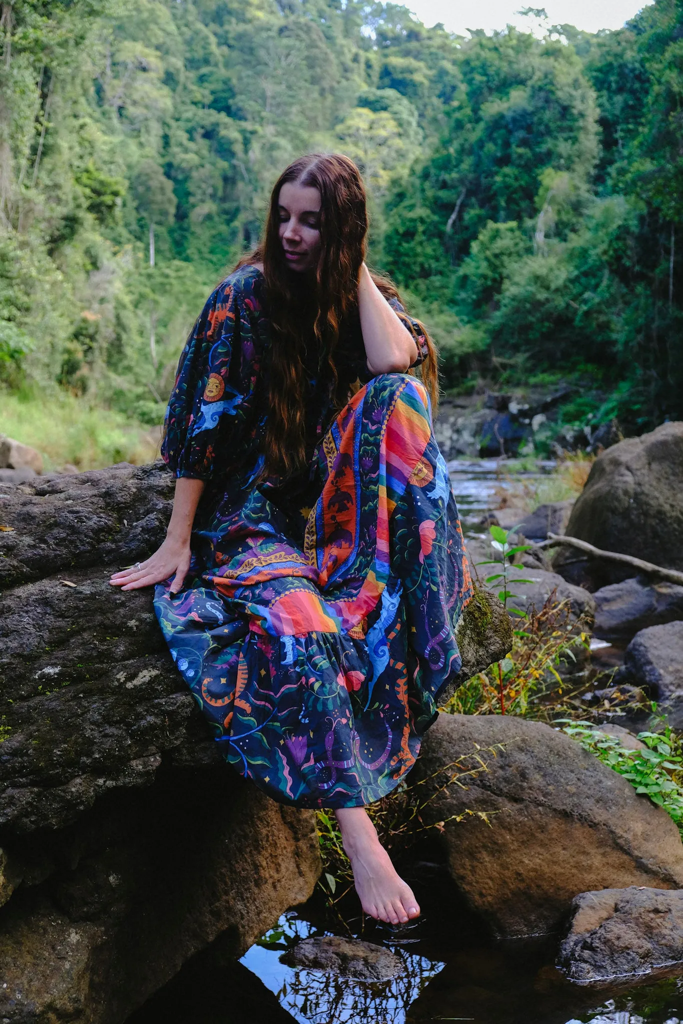 Frida Maxi Dress - Winter Mythic - Midnight