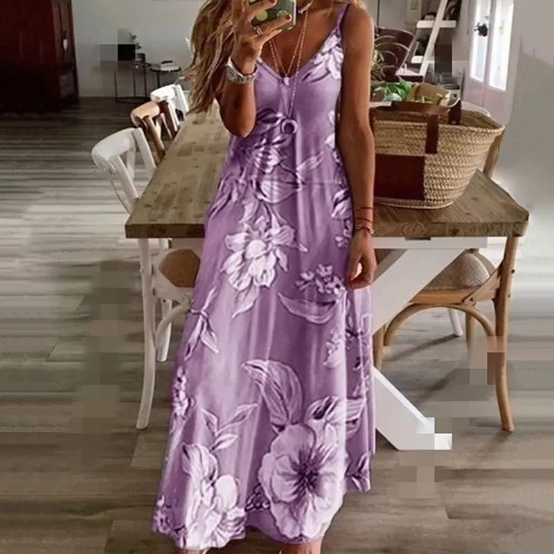 Funki Buys | Dresses | Women's Long Floral Summer Maxi Dress