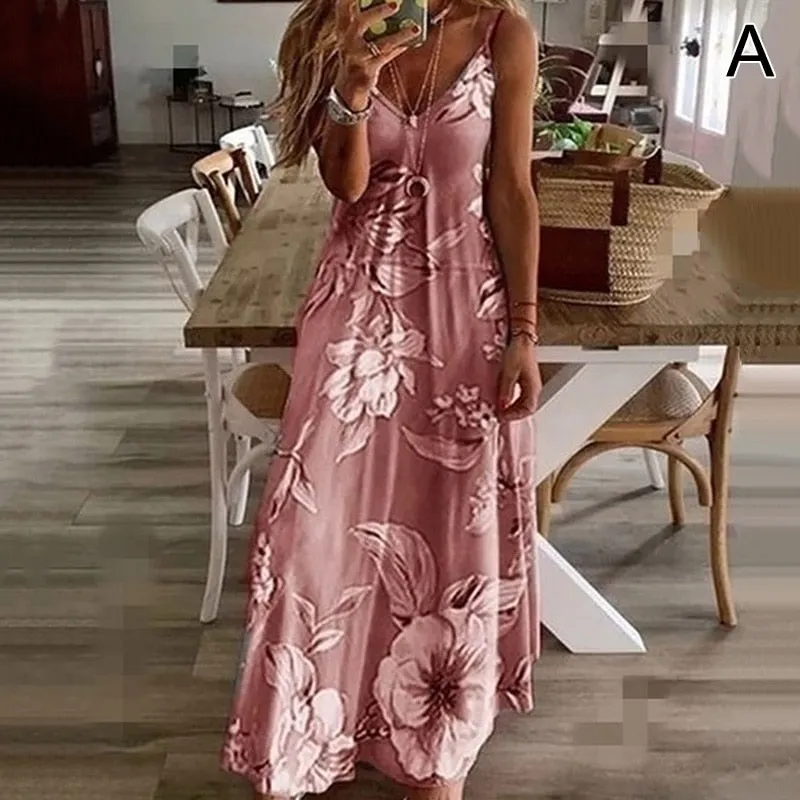 Funki Buys | Dresses | Women's Long Floral Summer Maxi Dress