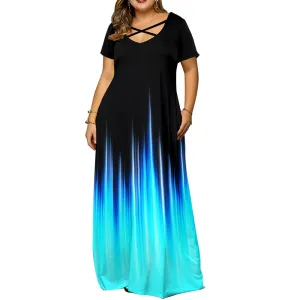 Funki Buys | Dresses | Women's Plus Size Gradient Maxi Dress