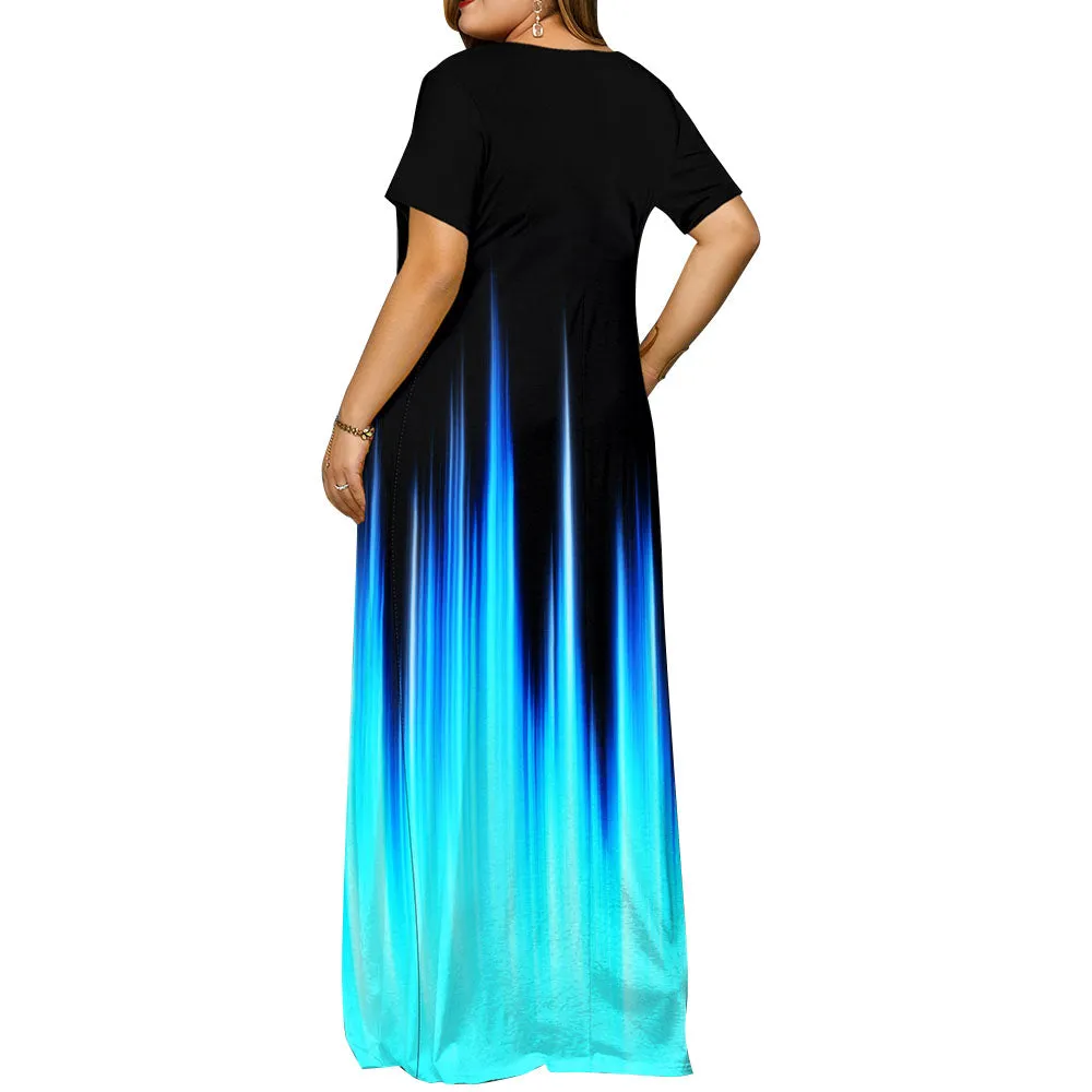 Funki Buys | Dresses | Women's Plus Size Gradient Maxi Dress